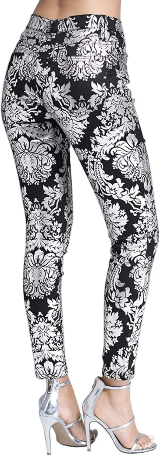 Hybrid & Company Womens Classic Denim Mid Rise Skinny Jeans Super Stretch Pants
