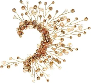 Hypoallergenic Ear Cuffs Earrings for Women Non Piercing Trendy Champagne Gold Bead Jewelry for Weddings and Special Occasions