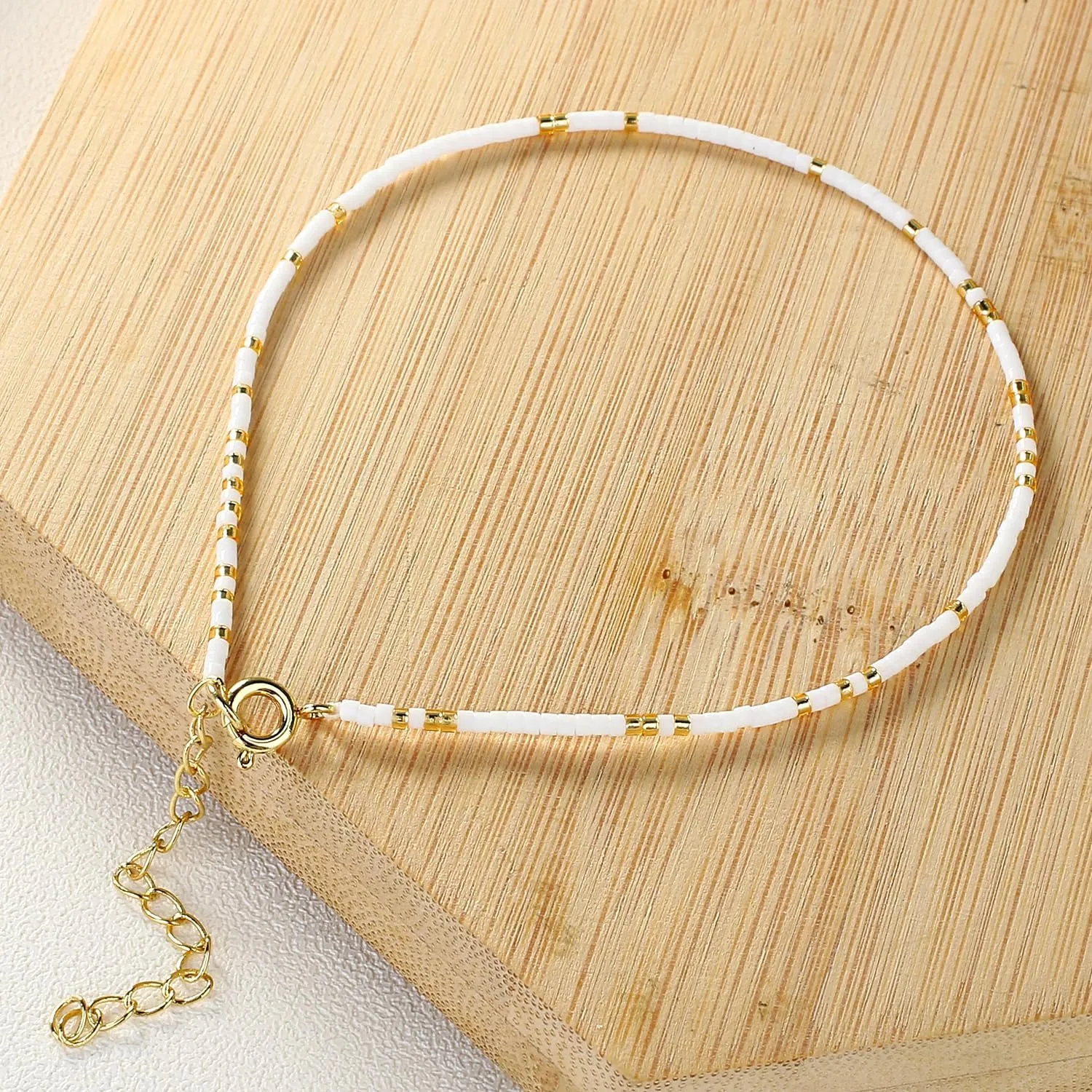 KELITCH Simple Gold Strand Anklets Trendy Minimalist Alloy Anklets Chain Fashion Women Anklets Jewelry