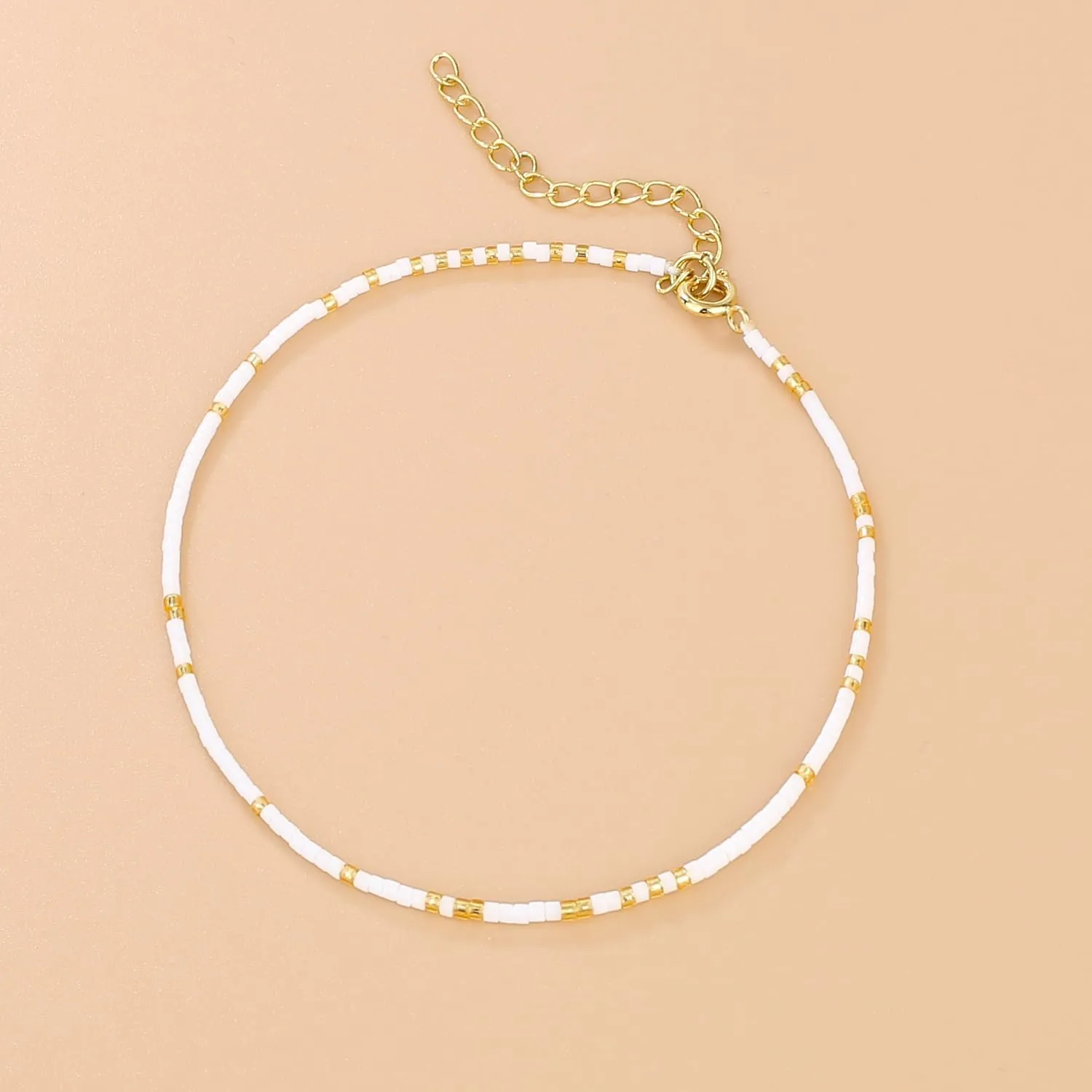 KELITCH Simple Gold Strand Anklets Trendy Minimalist Alloy Anklets Chain Fashion Women Anklets Jewelry