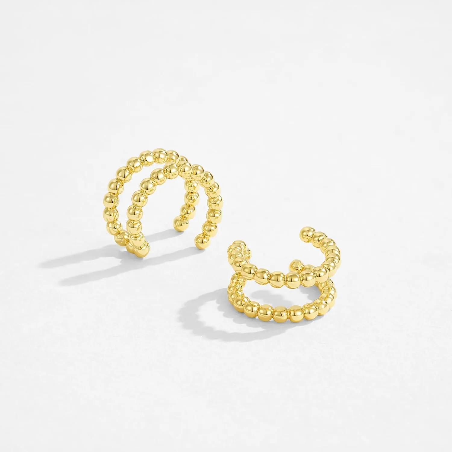 KissYan Ear Cuffs Earrings for Women, 14K Gold Plated Ear Cuff for Non-Pierced Clip On Cartilage Adjustable Open Hoop Earring Dainty Pave CZ Fashion Lightweight Jewelry Gifts