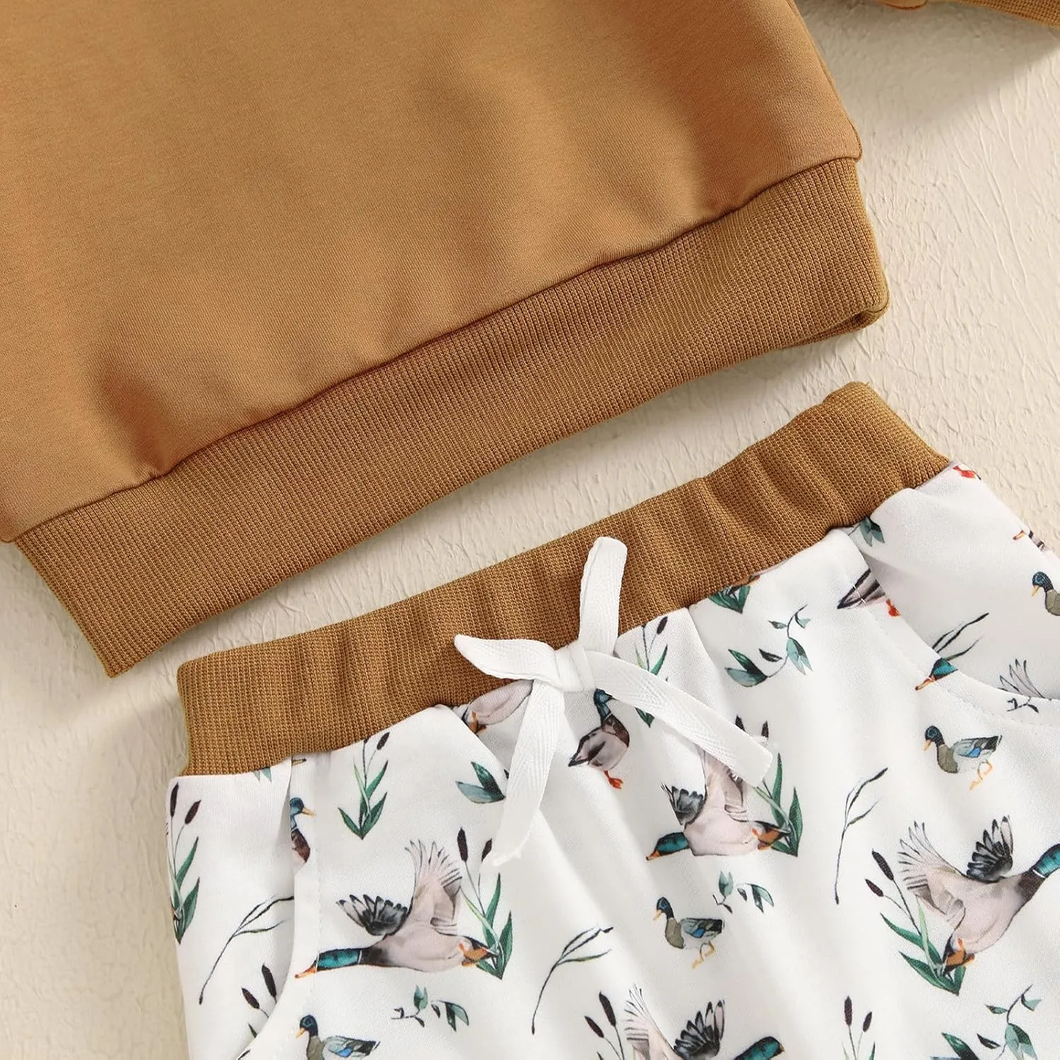 KMBANGI Toddler Baby Boy Hunting Outfit Mallard Duck Long Sleeve Sweatshirt Casual Jogger Pants 2Pcs Baby Fall Winter Clothes