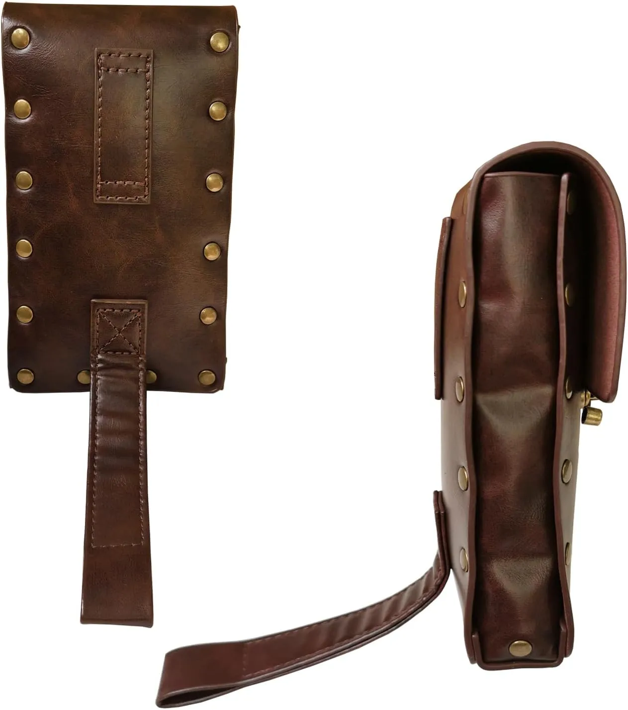 Larswon Renaissance Leg Harness Bag - Synthetic Leather Belt Bag for Women - Dark Coffee