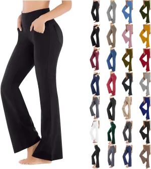 Leggings For Women Butt Lift Flare Wide Leg Workout Yoga Pants High Waist Seamless Running Bell Bottom Gym Trousers