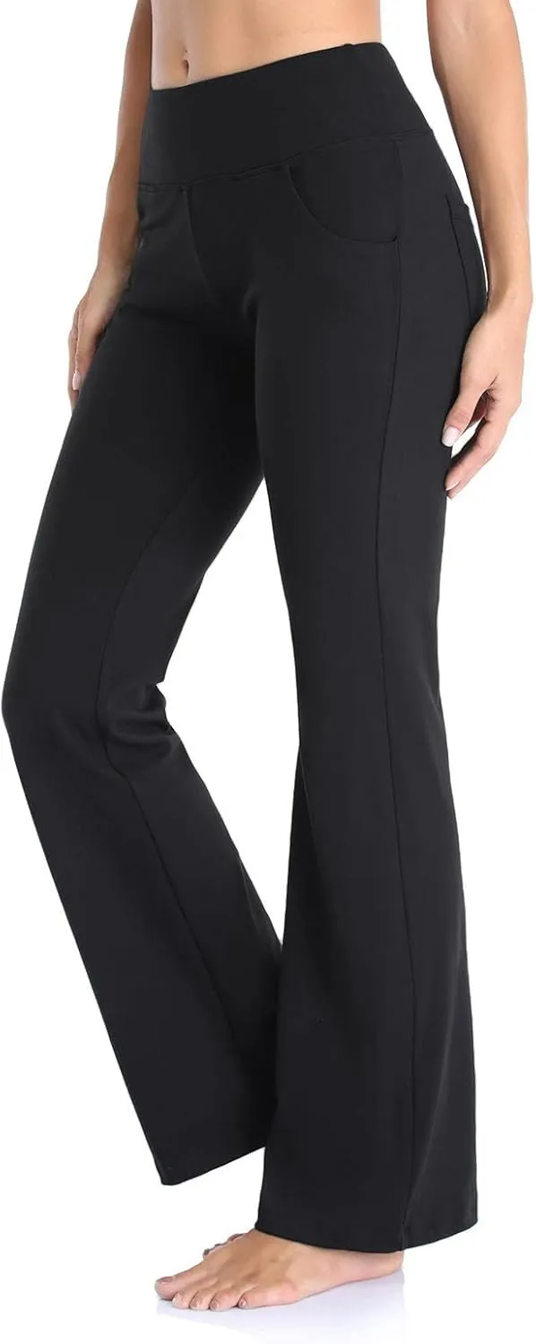Leggings For Women Butt Lift Flare Wide Leg Workout Yoga Pants High Waist Seamless Running Bell Bottom Gym Trousers