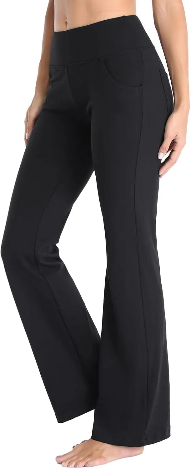 Leggings For Women Butt Lift Flare Wide Leg Workout Yoga Pants High Waist Seamless Running Bell Bottom Gym Trousers