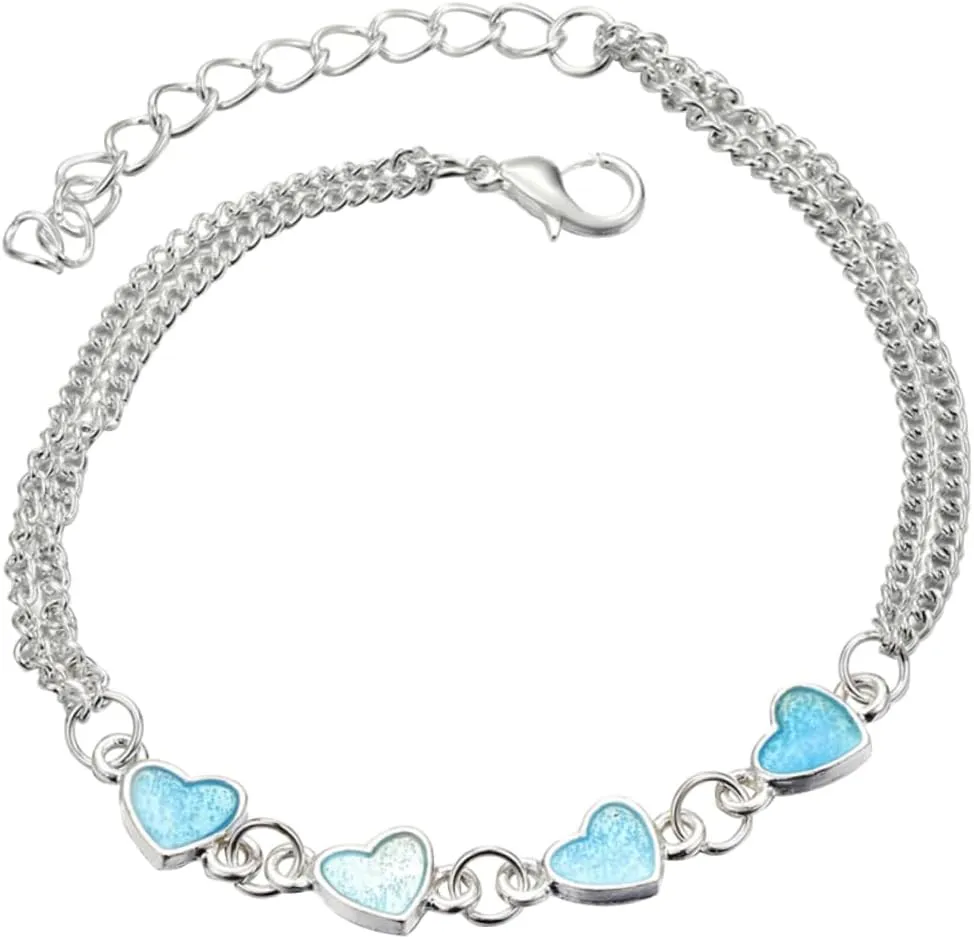 LIFKOME Foot Chain Anklets for Women Alloy Anklet Heart Charm Fashion Jewelry (random Heart Color)