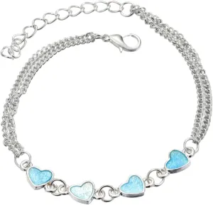 LIFKOME Foot Chain Anklets for Women Alloy Anklet Heart Charm Fashion Jewelry (random Heart Color)