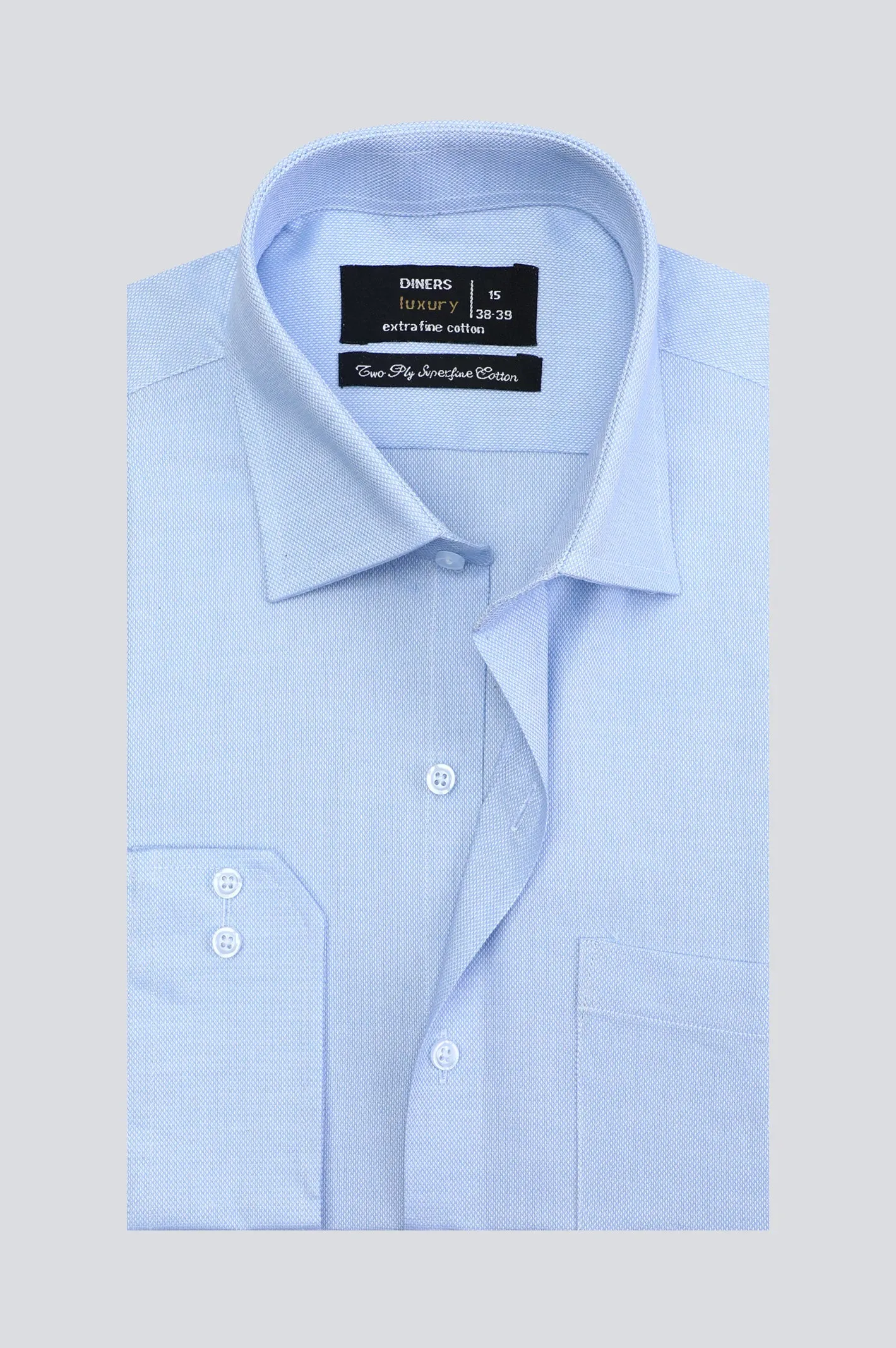 Light Blue Oxford Textured Formal Shirt