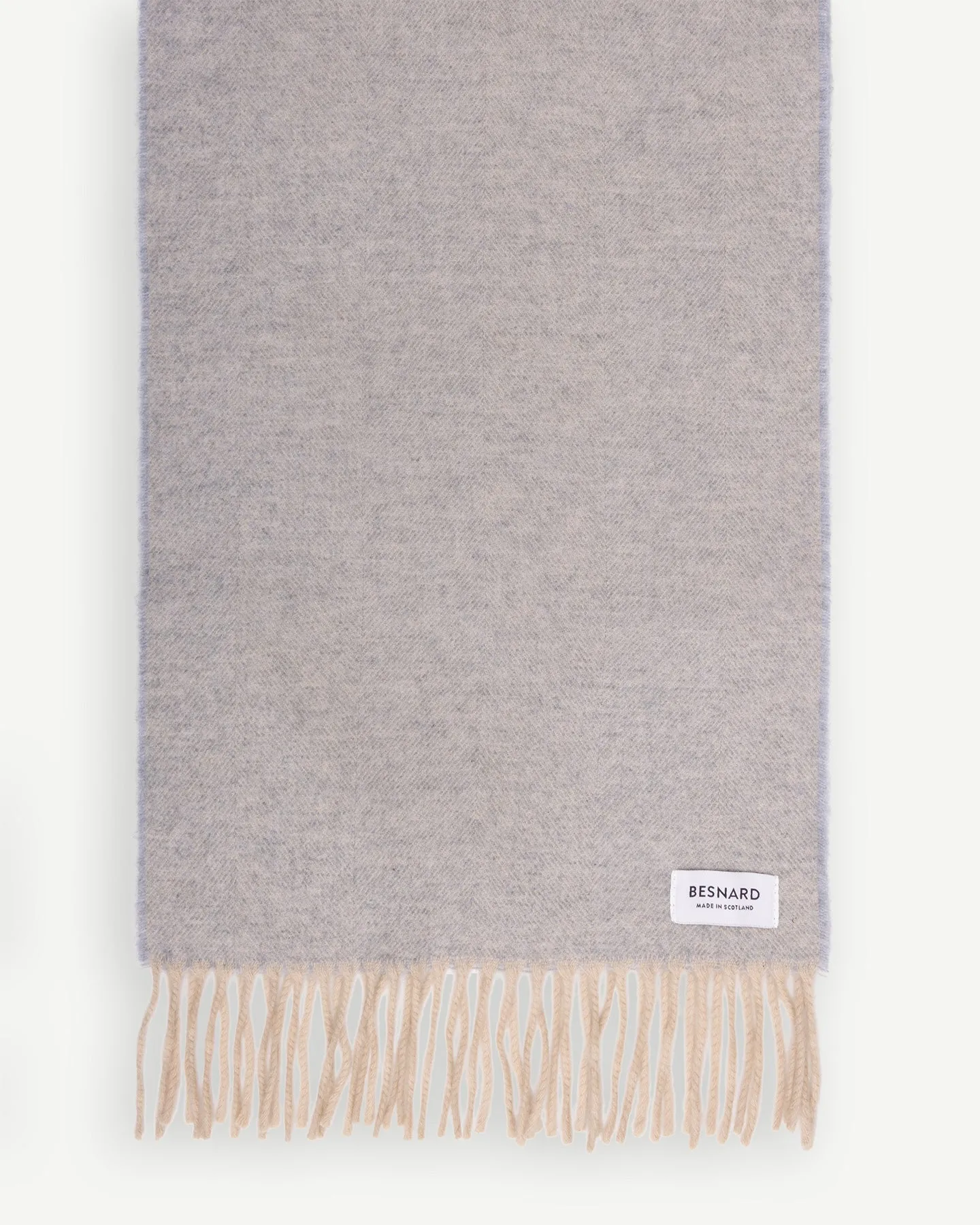 Light Grey Herringbone Cashmere Scarf