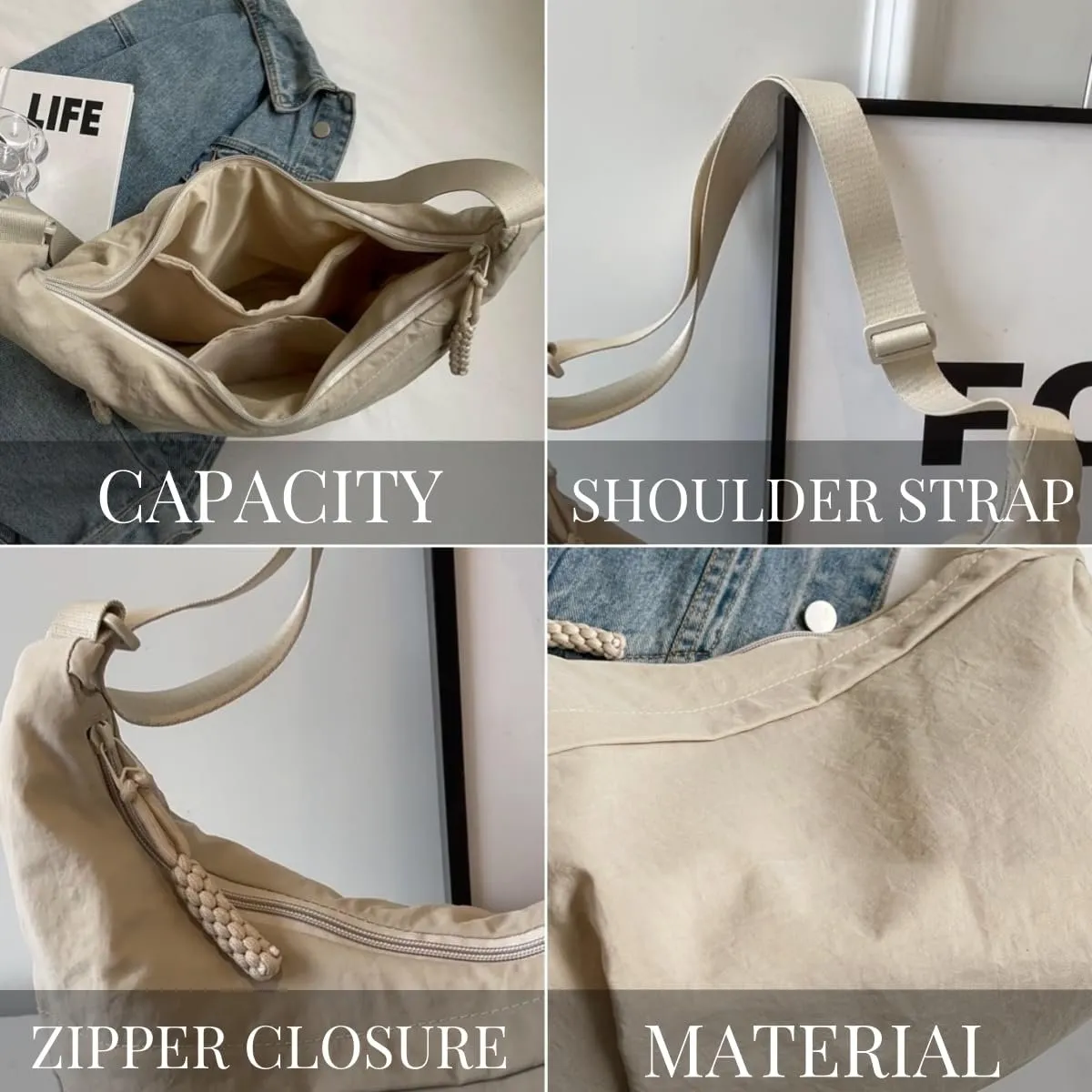 Limited Offer Just 9.98Designer Direct SalesWomen's Fashion Plain Colour Crossbody Hobo Bag