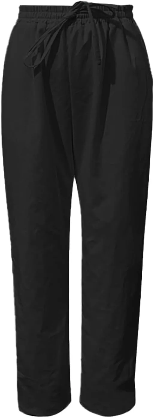 Linen Pants Women Tapered Pant Drawstring Lounge Trousers with Pocket High Waist Pants Beach Wear Summer Clothes