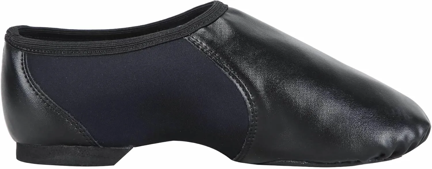 Linodes PU Leather Jazz Shoe Slip On Dance Shoes with Circle Elastic for Girls and Boys (Toddler/Little Kid/Big Kid)