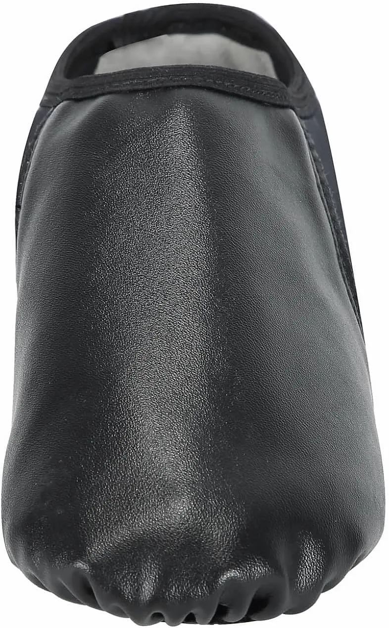 Linodes PU Leather Jazz Shoe Slip On Dance Shoes with Circle Elastic for Girls and Boys (Toddler/Little Kid/Big Kid)