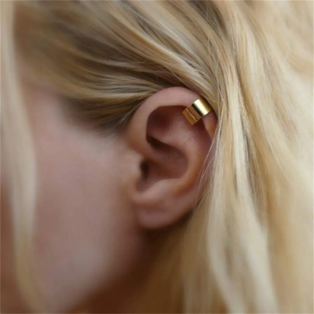 Longita Ear Cuff Earrings for Women non Piercing Ear Hoop Earrings Stainless Steel Clip On Cartilage Earring Huggie Dainty Minimal Crossed Conch Piercing Sparkling Jewelry Silver Rose Gold