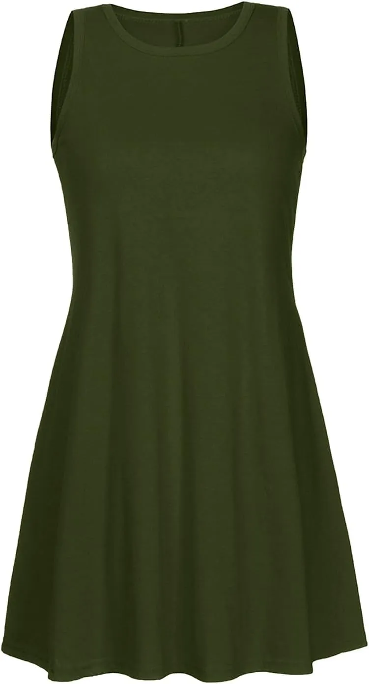 Loose Fit Tank Dresses for Women Summer Sleeveless Beach Dress Cute Mini Sundress 2025 Casual Short Dresses
