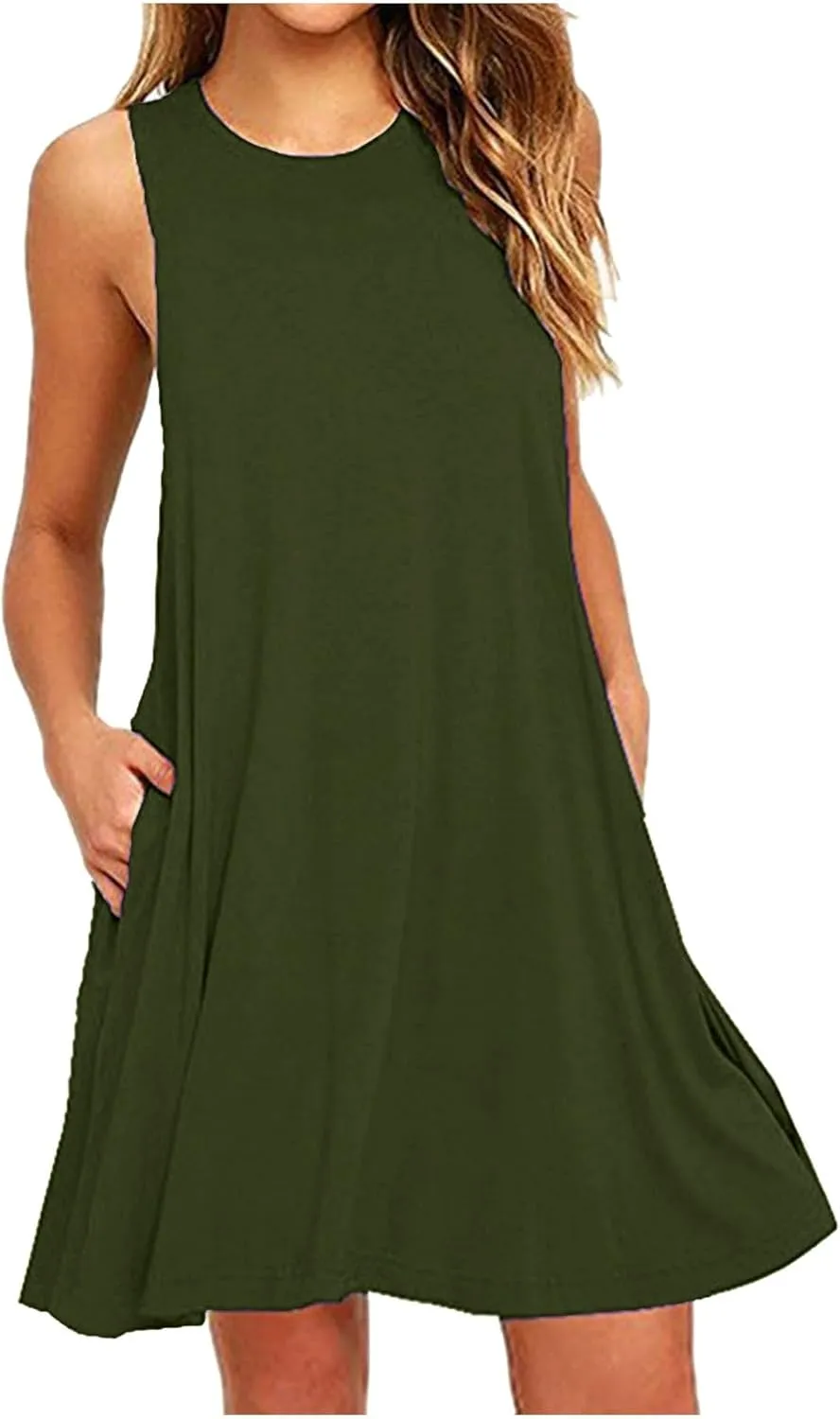 Loose Fit Tank Dresses for Women Summer Sleeveless Beach Dress Cute Mini Sundress 2025 Casual Short Dresses