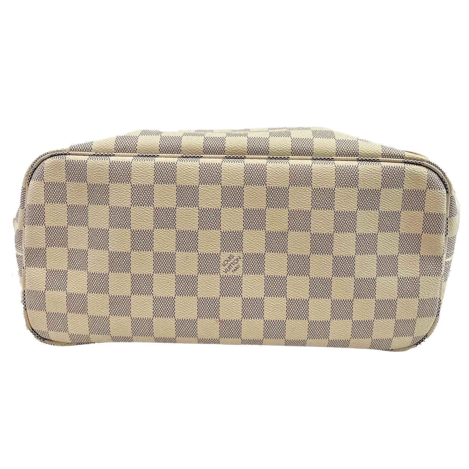 Louis Vuitton Neverfull MM Damier Azur W/Pouch White Handbag