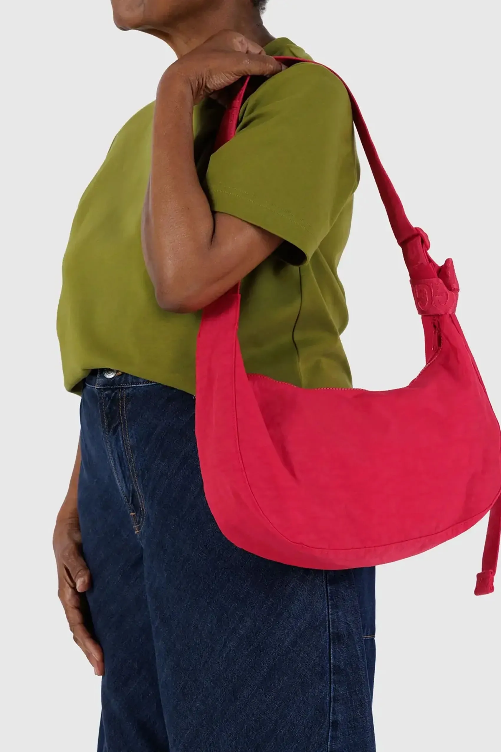 Medium Nylon Crescent Bag Candy Apple Strap*