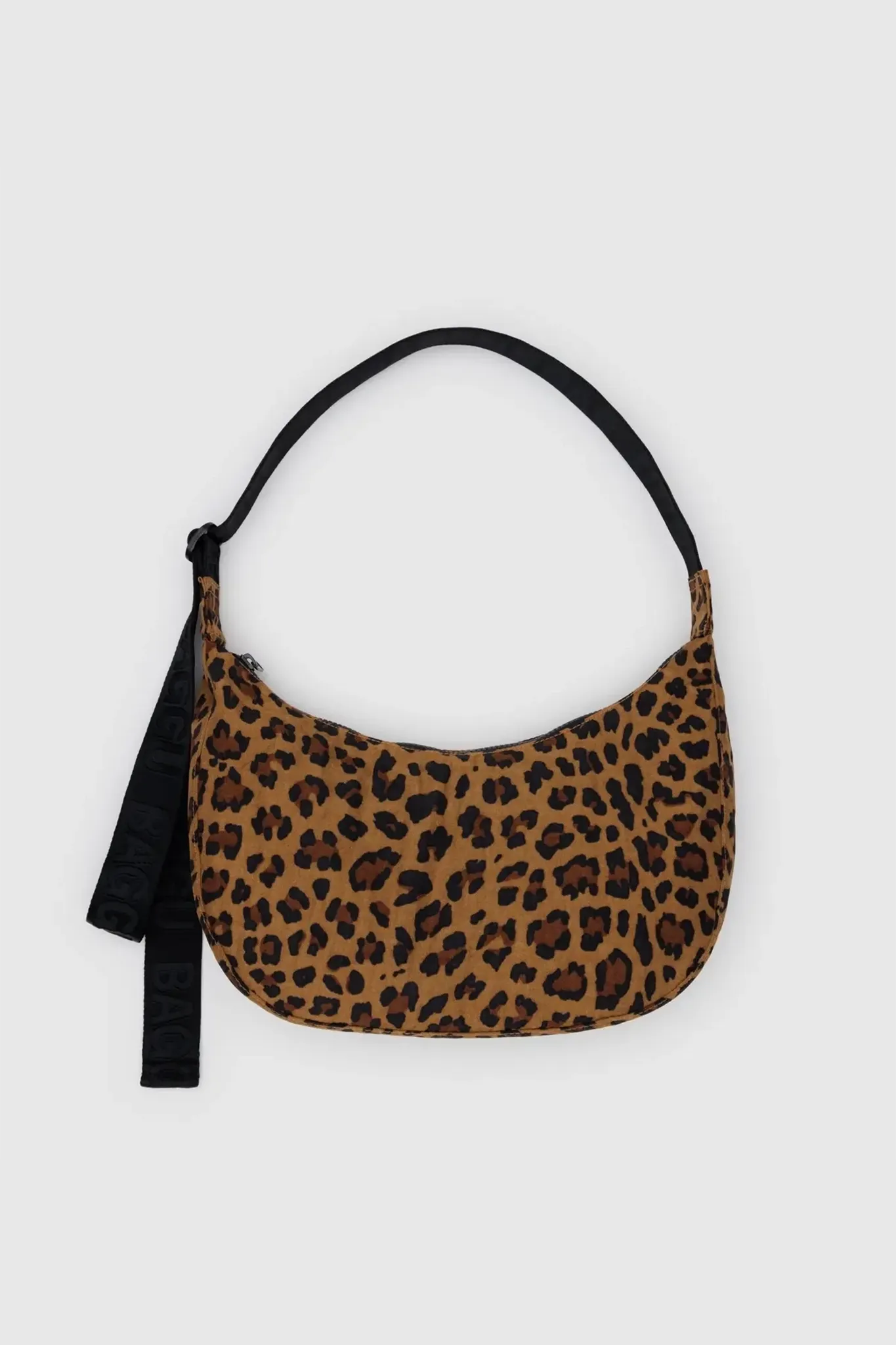 Medium Nylon Crescent Bag Leopard
