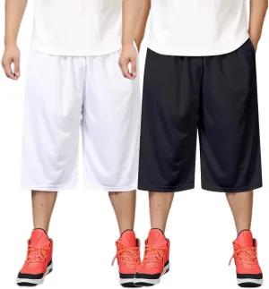 Men Basketball Shorts 2 Pack Lightweight Athletic Running Shorts Workout Gym Shorts