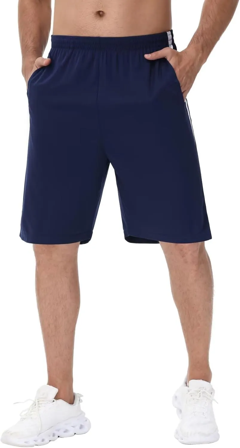 Men's Basketball Shorts with Pockets Athletic Running Shorts Workout Training Gym Shorts