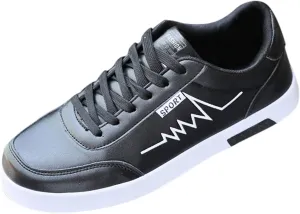 Mens Casual Walking Shoes with Simple Painting,Low Top Lace Up Waterproof Non-Slip Skate Shoes for Men Cool Boys,Comfy Flat Sneakers for Daily Walking Standing Work Footwear