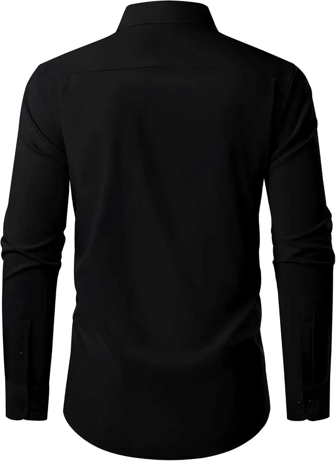 Men's Dress Shirts Long Sleeve Stretch Regular Fit Casual Formal Wedding Wrinkle Free Button Down Shirt with Pocket