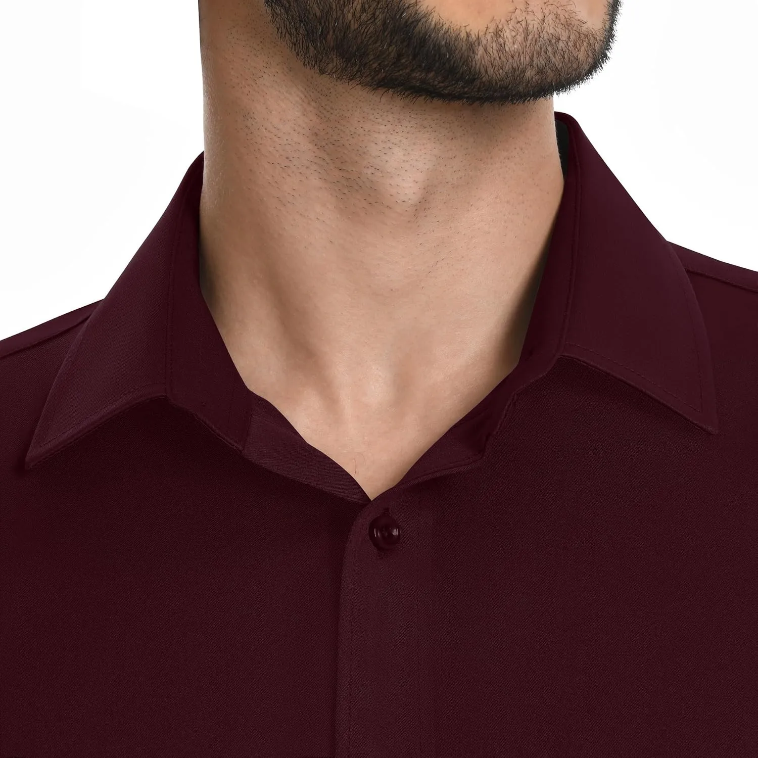Mens Dress Shirts Long Sleeve Stretch Wrinkle Free Rgular Fit Formal Casual Wedding Prom Button Up Shirt
