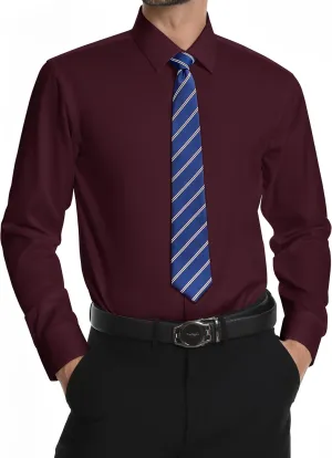 Mens Dress Shirts Long Sleeve Stretch Wrinkle Free Rgular Fit Formal Casual Wedding Prom Button Up Shirt
