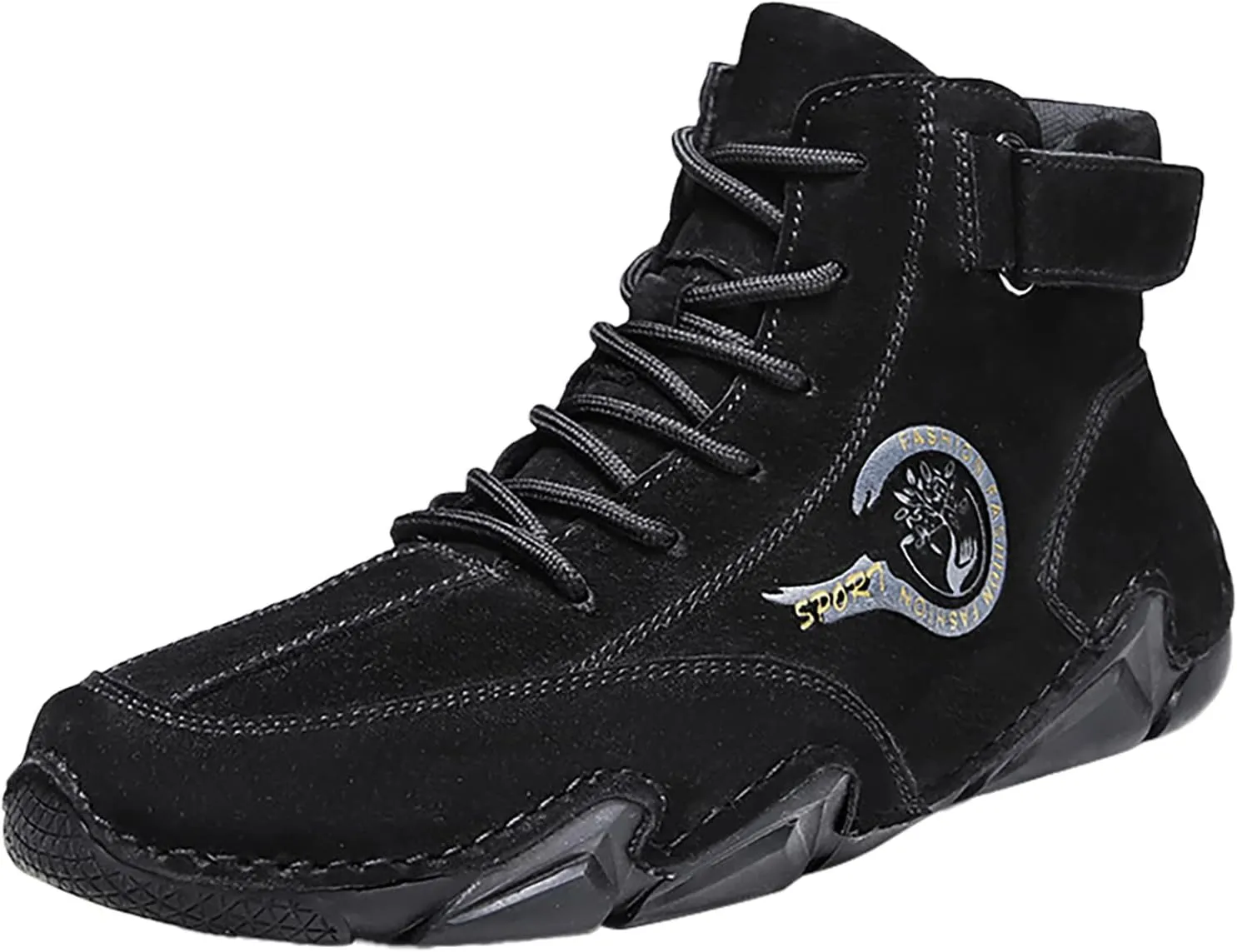 Men's High Top Hiking Shoes Lace Up Round Toe Athletic Sneaker Business Casual Shoes Comfort Formal Dress Shoe