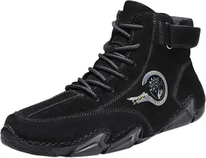Men's High Top Hiking Shoes Lace Up Round Toe Athletic Sneaker Business Casual Shoes Comfort Formal Dress Shoe