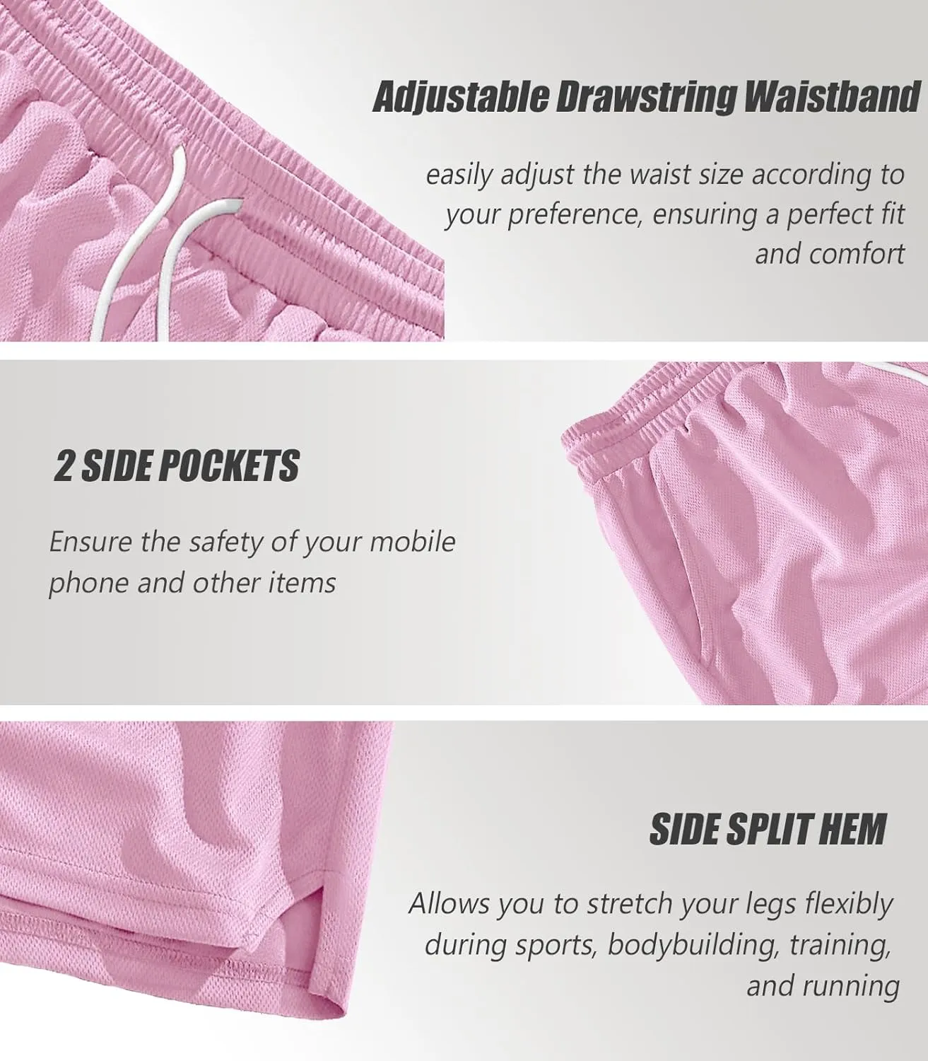Men's Mesh Running Shorts 5 Inch Shorts Mens Workout Shorts 5 Inch Gym Shorts Men with Pockets