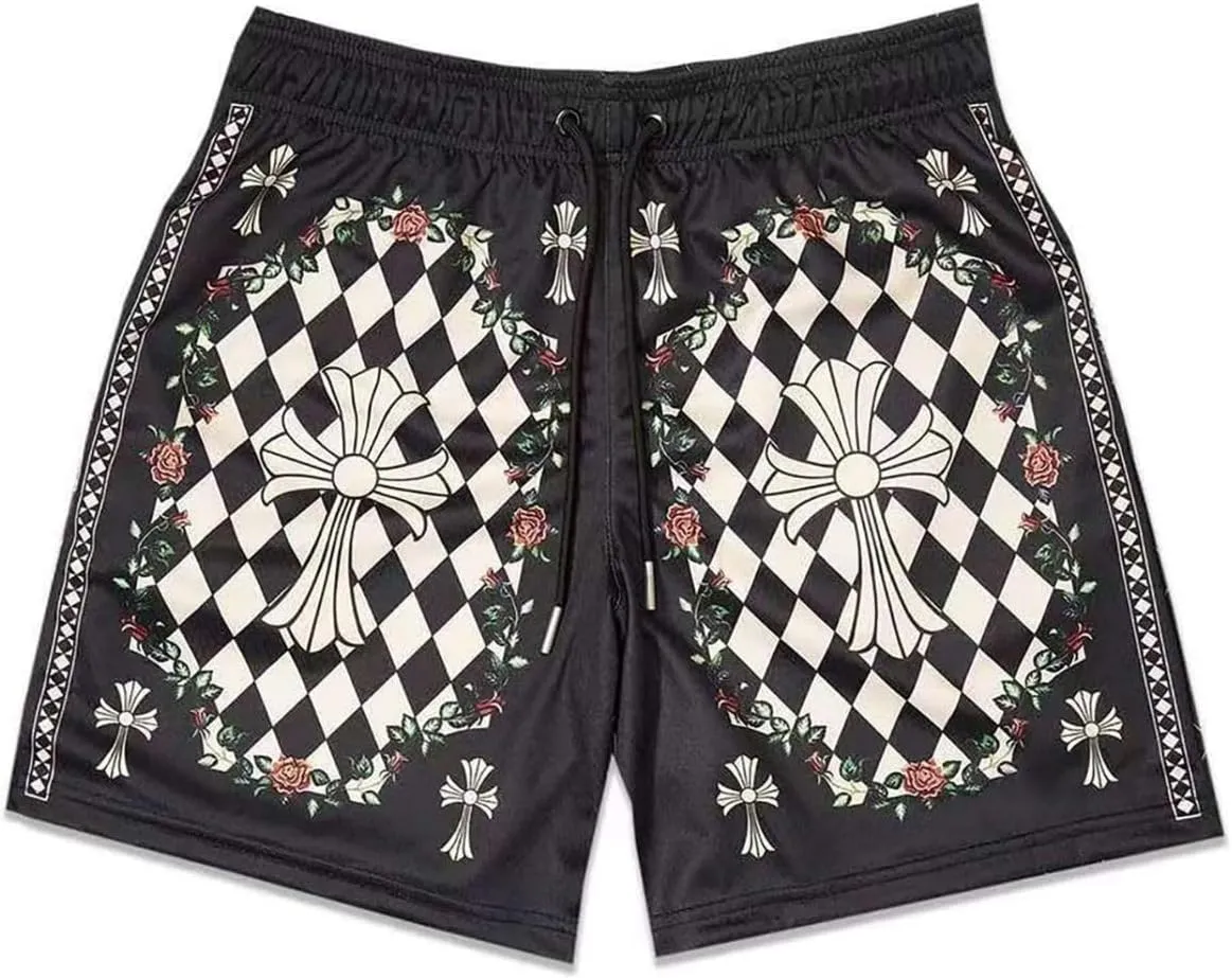 Men's Retro Basketball Shorts - Graphic Streetwear Breathable Mesh Gym Shorts, Lightweight Athletic Shorts with Drawstring