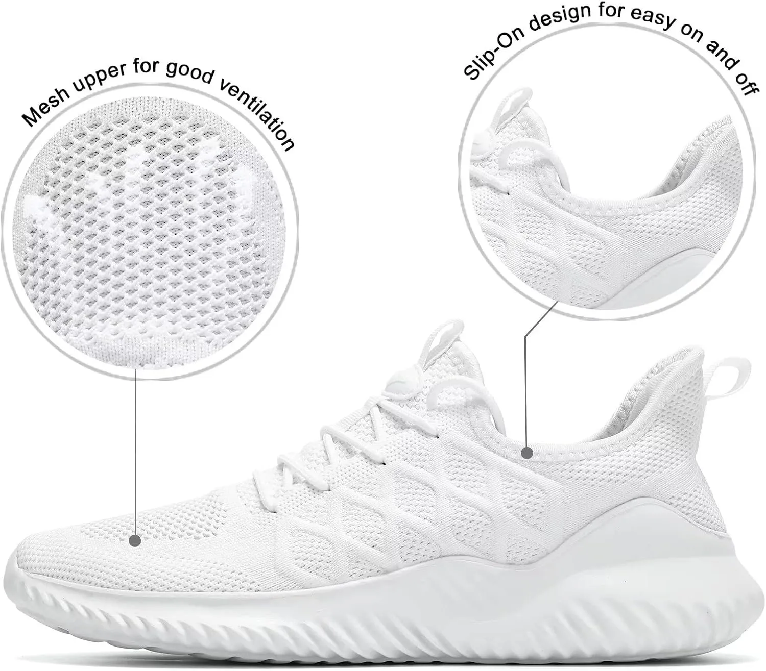 Mens Running Shoes Slip on Tennis Walking Sneakers Casual Mesh Breathable Lightweight Work Sport Shoes