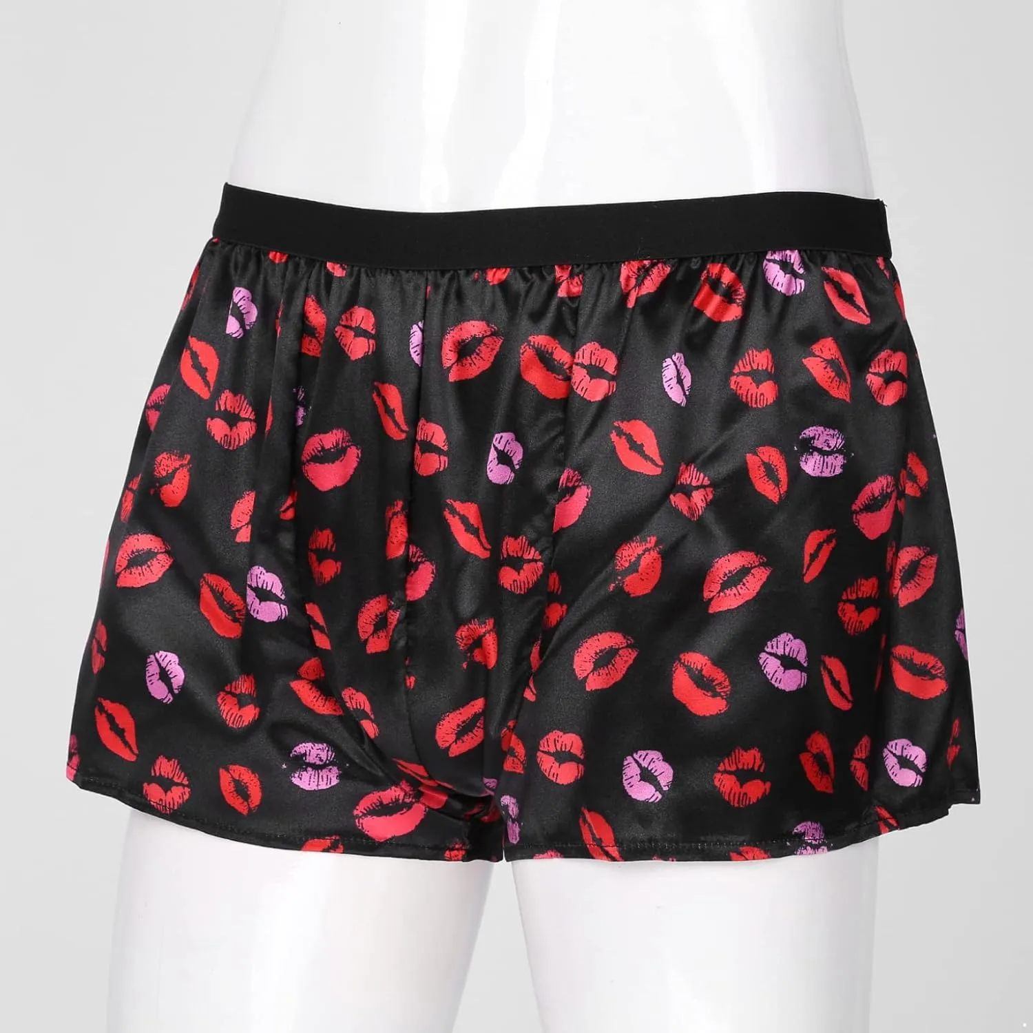 Men's Shiny Satin Boxer Shorts Silk Underwear Sleepwear Pajamas Shorts Beach Shorts
