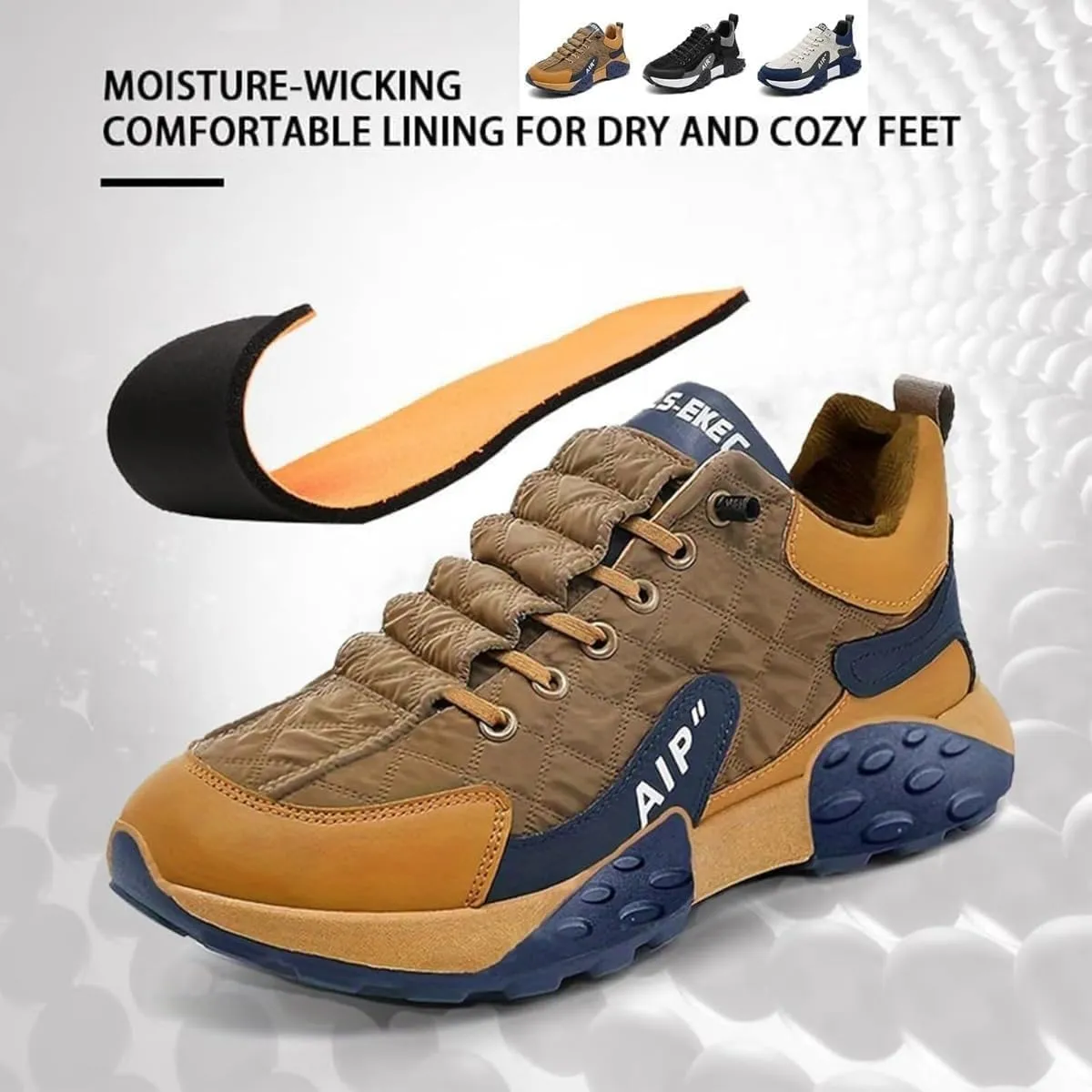 Mens Trainers Casual Air Cushion Shoes, Men's Comfortable Orthopedic Sneakers Men's Waterproof Orthopedic Walking Shoes