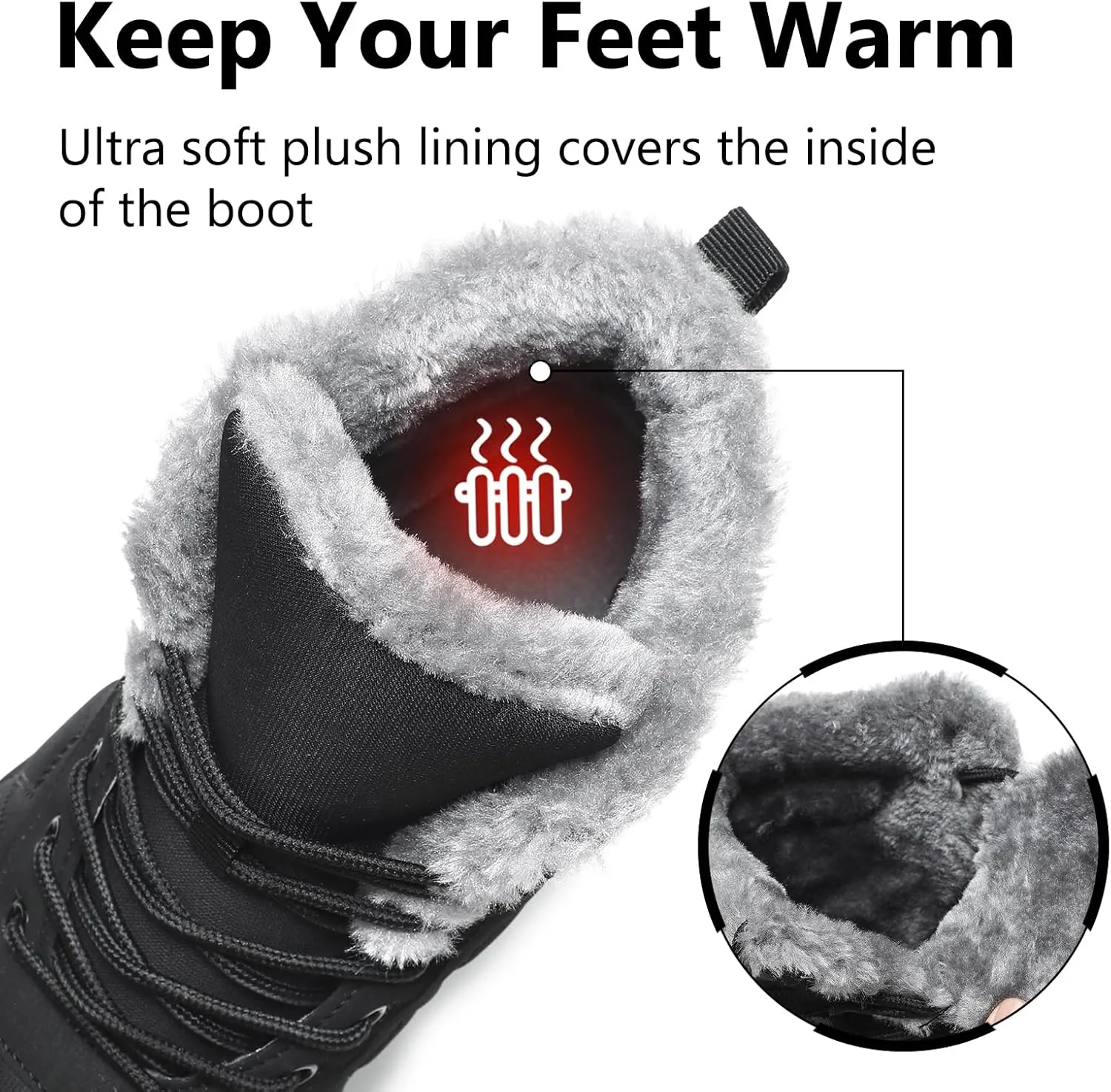 Mens Womens Snow Boots Winter Barefoot Shoes Warm Fur Lined Short Ankle Booties Outdoor Anti-Slip Wide Toe Box Walking Winter Shoes