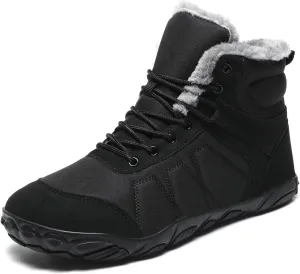 Mens Womens Snow Boots Winter Barefoot Shoes Warm Fur Lined Short Ankle Booties Outdoor Anti-Slip Wide Toe Box Walking Winter Shoes