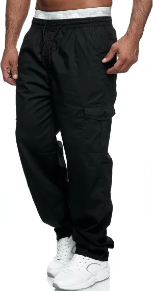 Mens Workout Cargo Sweatpants Tactical Pant Rip-Stop Hiking Pants Men Trouser Drawstring Work Joggers Men's Sweatpant