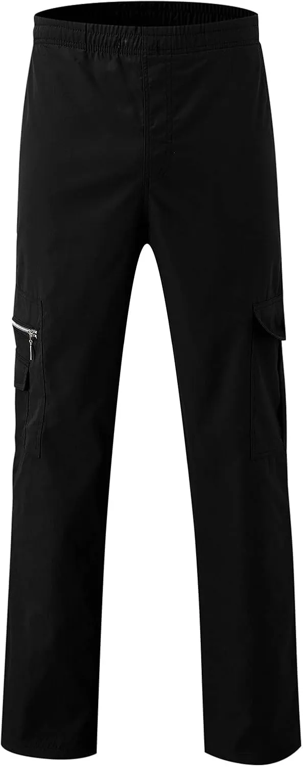 Mens Workout Cargo Sweatpants Tactical Pant Rip-Stop Hiking Pants Men Trouser Drawstring Work Joggers Men's Sweatpant