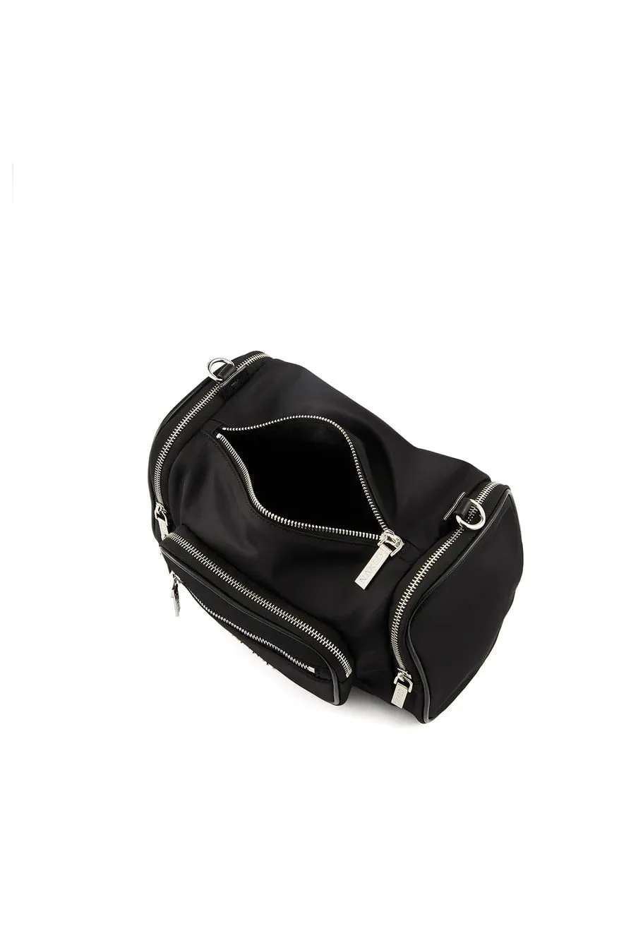 NAKED VICE MAXINE KIA NYLON SIDEBAG - BLACK/STEELE/SILVER