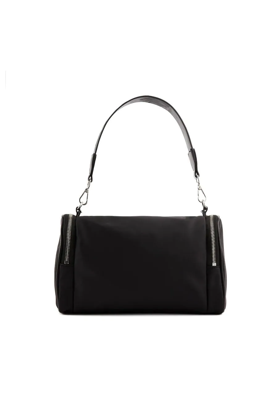 NAKED VICE MAXINE KIA NYLON SIDEBAG - BLACK/STEELE/SILVER