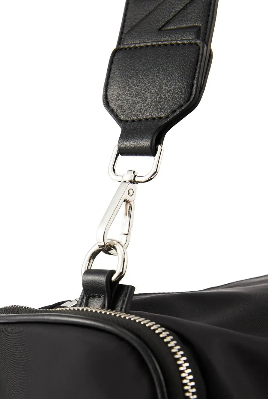 NAKED VICE MAXINE KIA NYLON SIDEBAG - BLACK/STEELE/SILVER