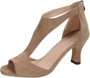 Nevriz Orthopedic High Heels for Women Leather High Heels Orthopedic Shoes Open Toe Heel Sandals Dressy Casual Pump