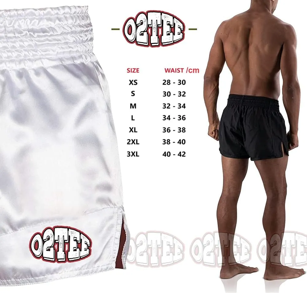 O2TEE Muay Thai Shorts Boxing Shorts MMA Kickboxing Traditional Styles Nation Shorts