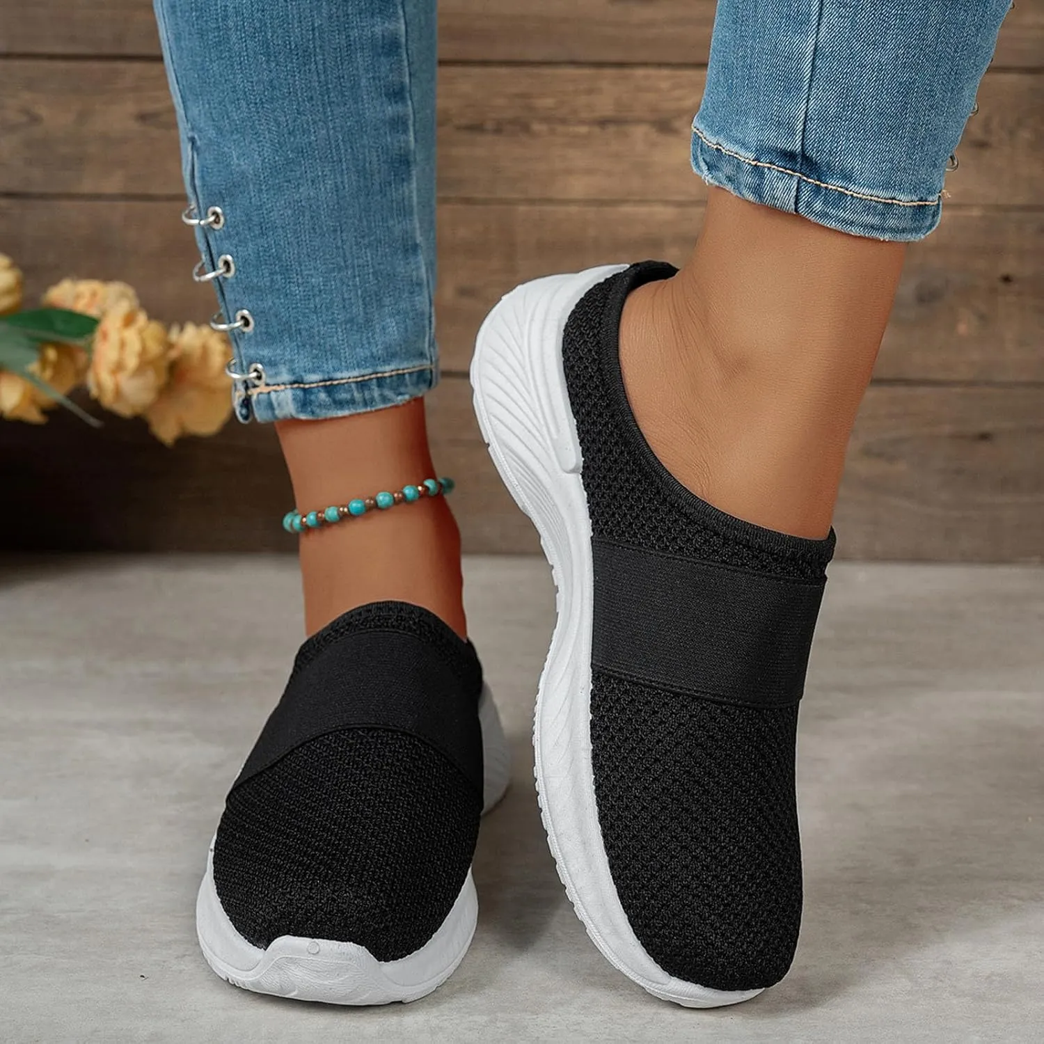 Orthopedic Shoes for Women 2025 Backless Walking Sneakers Summer Slip-On Mule Mesh Diabetic Shoe Arch Support Open Back Slip On Slides