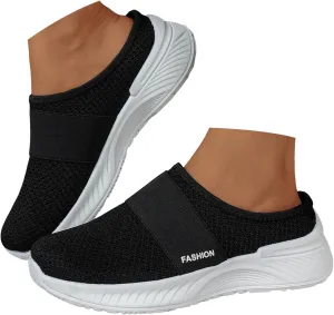 Orthopedic Shoes for Women 2025 Backless Walking Sneakers Summer Slip-On Mule Mesh Diabetic Shoe Arch Support Open Back Slip On Slides