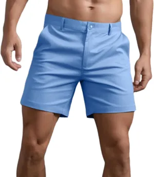 Oymyakon Men's Chino Shorts 6 Inch Slim Fit Shorts Cotton Stretch Casual Shorts Summer Flat Front Shorts