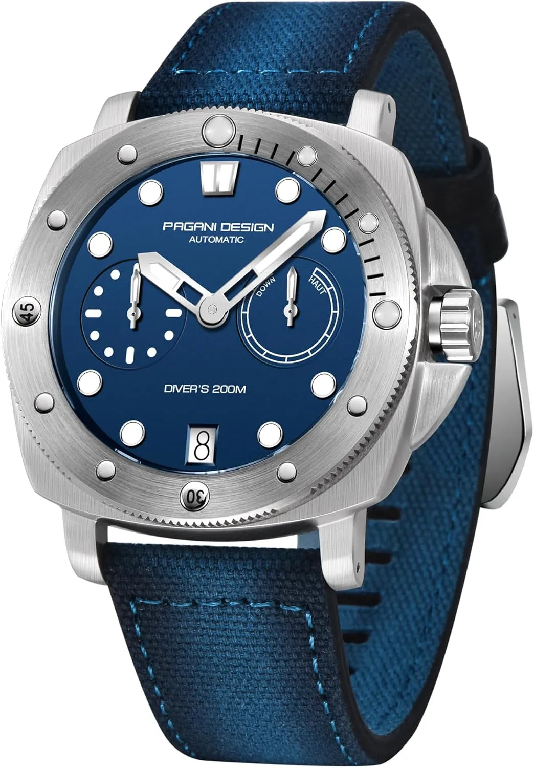 Pagani Design Men's Automatic Mechanical Watch Sports Diving Waterproof Nylon Band Men's Watch Automatic Calendar Sapphire Glass Watch